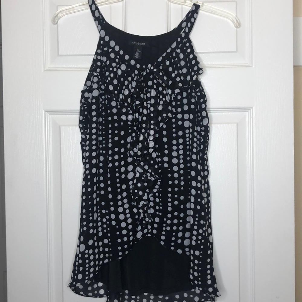 Whbm polka dot top Sz Xs